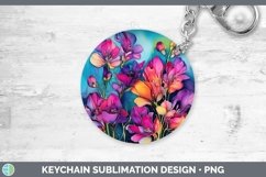 GorgeousNeon Flowers Keychain design.
