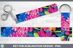 GorgeousNeon Flowers Key Fob design.