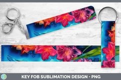 GorgeousNeon Flowers Key Fob design.
