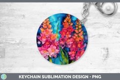 GorgeousNeon Flowers Keychain design.