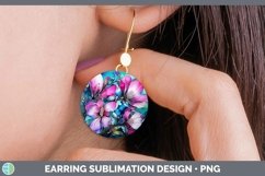 GorgeousNeon Flowers Round Earrings design.