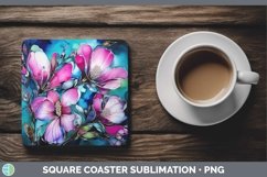 GorgeousNeon Flowers Square Coaster design.