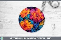 GorgeousNeon Flowers Keychain design.