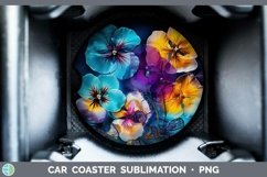 GorgeousNeon Flowers Car Coaster design.