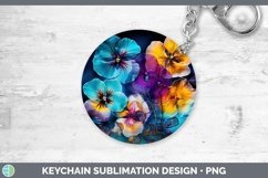 GorgeousNeon Flowers Keychain design.