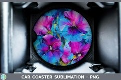 GorgeousNeon Flowers Car Coaster design.