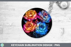 GorgeousNeon Flowers Keychain design.