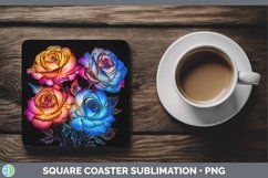 GorgeousNeon Flowers Square Coaster design.