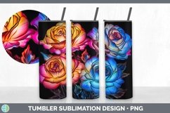 GorgeousNeon Flowers Tumbler design.