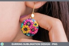GorgeousNeon Flowers Round Earrings design.
