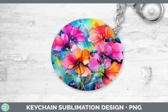 GorgeousNeon Flowers Keychain design.