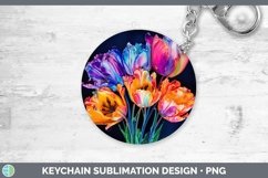 GorgeousNeon Flowers Keychain design.