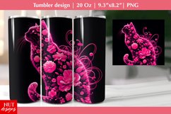 Spring cat tumbler Jumping Neon Pink Floral Cat tumbler Product Image 1