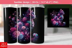Cat &amp; flowers tumbler design Spring cat tumbler sublimation Product Image 1