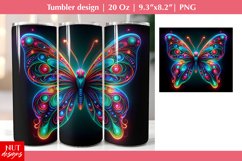 Lighting Butterfly tumbler wrap Neon tumbler 20oz Product Image 1