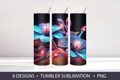 Neon flowers 3D Tumbler Wrap Sublimation Product Image 4