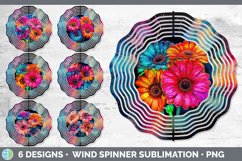 Bundle of six Alcohol Ink Gerbera Daisys Wind Spinner designs.