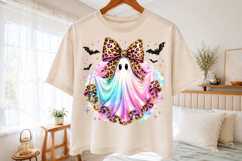 Neon Glitter Ghost Png, Halloween Coquette Ghost Png Product Image 2