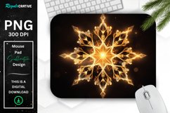 Neon Glowing Gold Snowflake Mouse Pad Product Image 1
