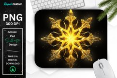 Neon Glowing Yellow Snowflake Mouse Pad Product Image 1