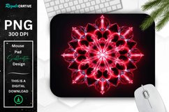 Neon Glowing Red Snowflake Mouse Pad Product Image 1