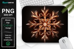 Neon Glowing Brown Snowflake Mouse Pad Product Image 1