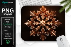 Neon Glowing Brown Snowflake Mouse Pad Product Image 1