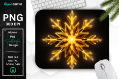 Neon Glowing Yellow Snowflake Mouse Pad Product Image 1