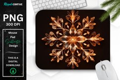 Neon Glowing Brown Snowflake Mouse Pad Product Image 1