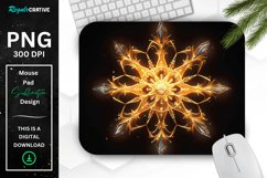 Neon Glowing Gold Snowflake Mouse Pad Product Image 1