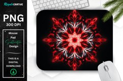 Neon Glowing Red Snowflake Mouse Pad Product Image 1