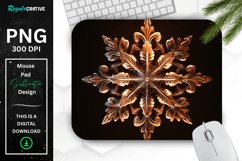 Neon Glowing Brown Snowflake Mouse Pad Product Image 1