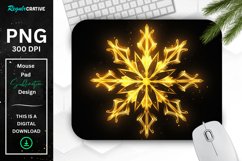 Neon Glowing Yellow Snowflake Mouse Pad Product Image 1