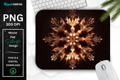 Neon Glowing Brown Snowflake Mouse Pad Product Image 1