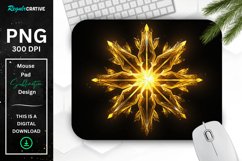 Neon Glowing Yellow Snowflake Mouse Pad Product Image 1