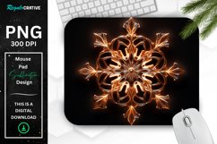 Neon Glowing Brown Snowflake Mouse Pad Product Image 1