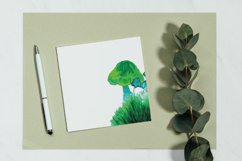 Magic mushrooms watercolour neon green and blue decoration Product Image 6