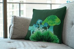 Magic mushrooms watercolour neon green and blue decoration Product Image 7