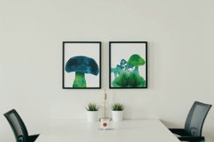 Magic mushrooms watercolour neon green and blue decoration Product Image 5