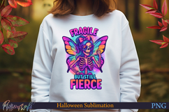 Neon Halloween Sublimation Design | fragile but still fierce Product Image 1