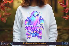 Neon Halloween Sublimation Design | shopping is my boo Product Image 1