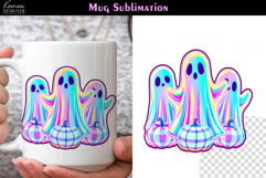 Cute Halloween Ghost | Iridescent Neon Halloween Coffee Mug Product Image 1