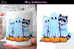 Cute Halloween Ghost | Iridescent Neon Halloween Coffee Mug Product Image 1