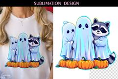 Iridescent Neon Colors Halloween Ghost T Shirt Sublimation Product Image 1