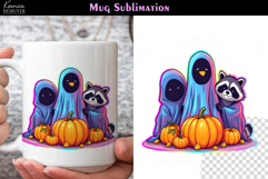 Cute Halloween Ghost | Iridescent Neon Halloween Coffee Mug Product Image 1