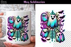 Cute Halloween Ghost | Iridescent Neon Halloween Coffee Mug Product Image 1