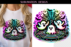 Iridescent Neon Colors Halloween Ghost T Shirt Sublimation Product Image 1