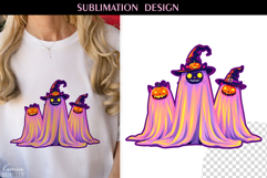 Iridescent Neon Colors Halloween Ghost T Shirt Sublimation Product Image 1