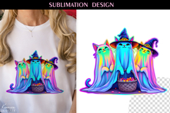 Iridescent Neon Colors Halloween Ghost T Shirt Sublimation Product Image 1