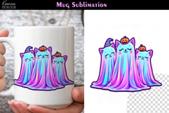 Cute Halloween Ghost | Iridescent Neon Halloween Coffee Mug Product Image 1